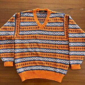 🐑 Brooks Brothers Fair Isle Wool Sweater — Made in England — Men’s L
